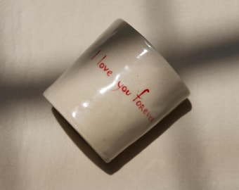 Personalized Ceramic Mug: Custom Text, Handmade Pottery Gift