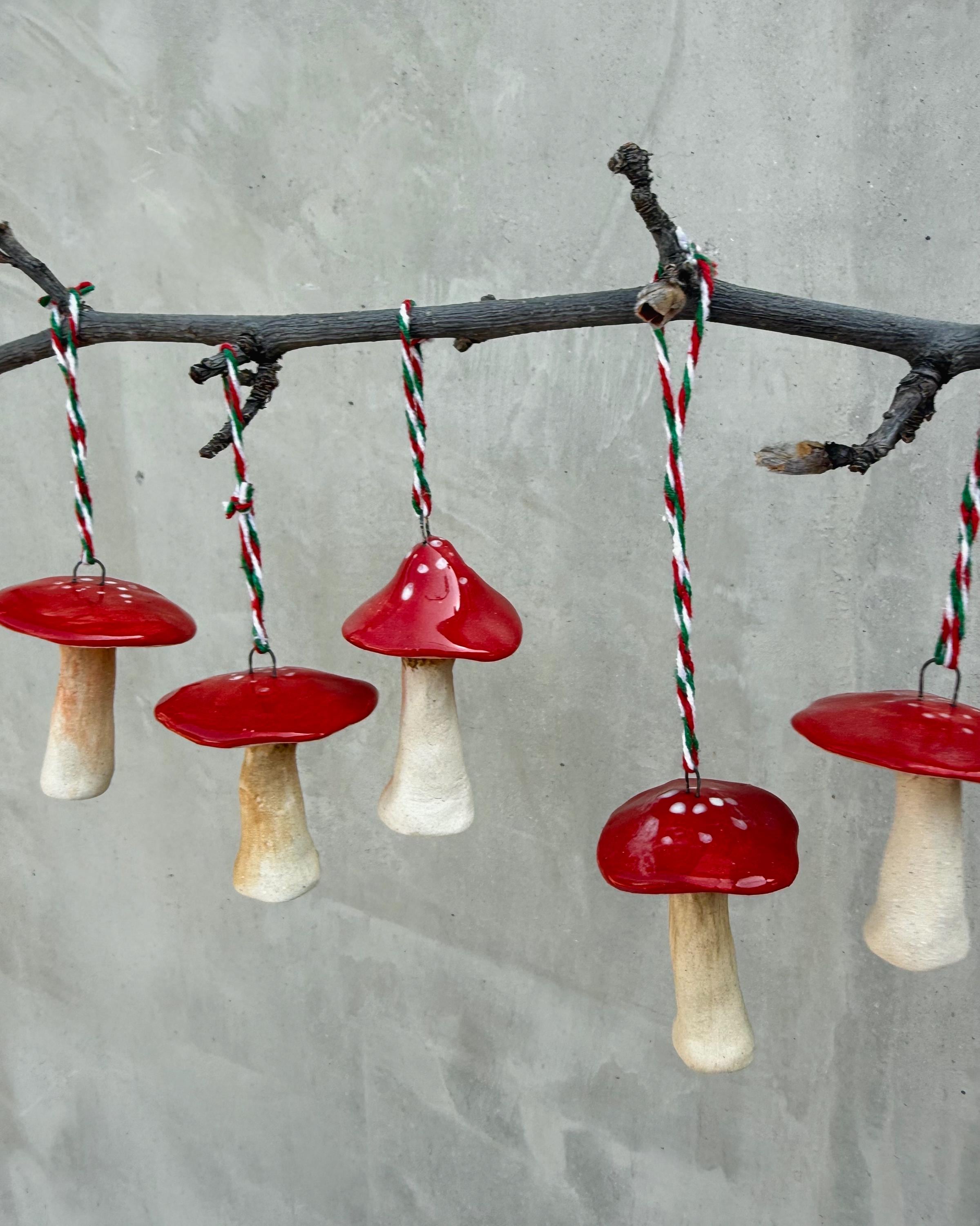36 Stunning DIY Christmas Tree Decoration Ideas 8 Ceramic mushroom ornament/ / Handmade Christmas ornament