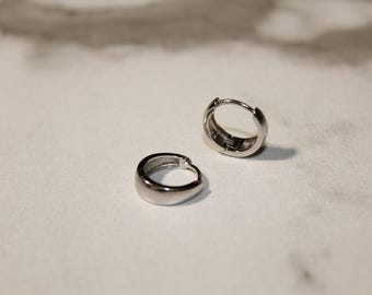Silver Huggie Hoop Earrings