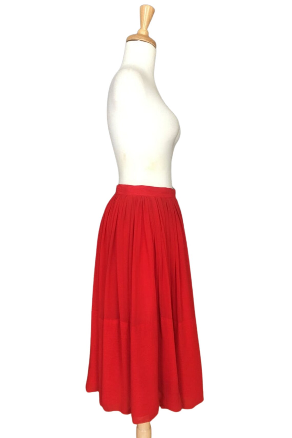 Vintage Red Tulle Skirt Circle Skirt Below Knee Academia Etsy