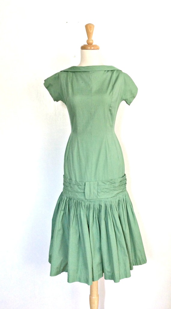 1960s Drop Waist Dress - cocktail dress - drop wa… - image 2