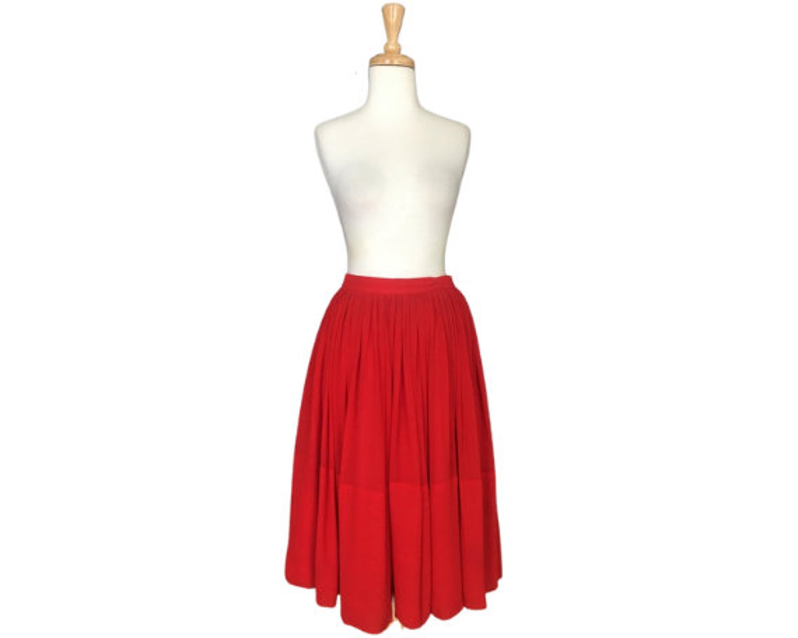 Vintage Red Tulle Skirt Circle Skirt Below Knee Academia Etsy