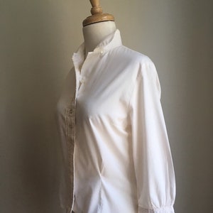 Vintage Cream Button Down Blouse 60s Cotton Shirt Academia - Etsy