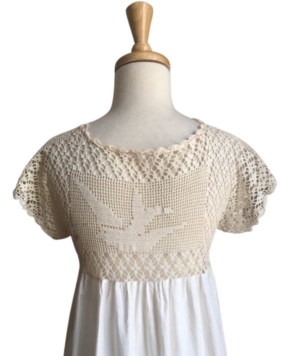 Vintage 70s Edwardian Style Crochet Maxi Dress - … - image 6