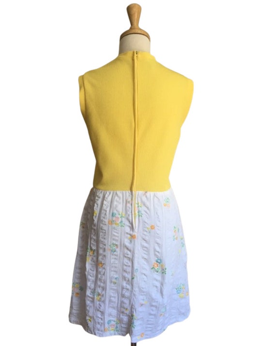 Vintage 60s Mod Mini Dress - yellow sundress - Sh… - image 5