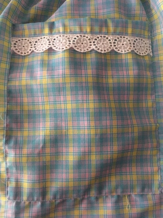 Vintage Pinafore Dress - apron dress - plaid - ju… - image 9