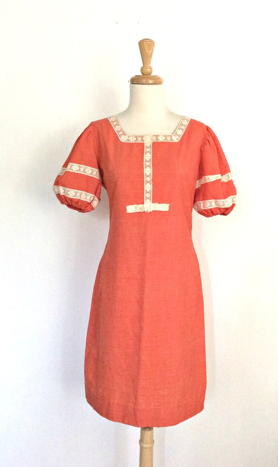 Vintage 70s Crochet Cotton Dress - boho chic - A … - image 2