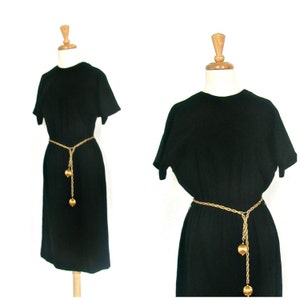 Vintage Little Black Dress 60s sheath dress LBD mad men medium image 1