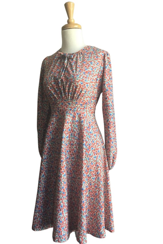 Vintage 70s Floral Dress - empire waist - babydol… - image 2