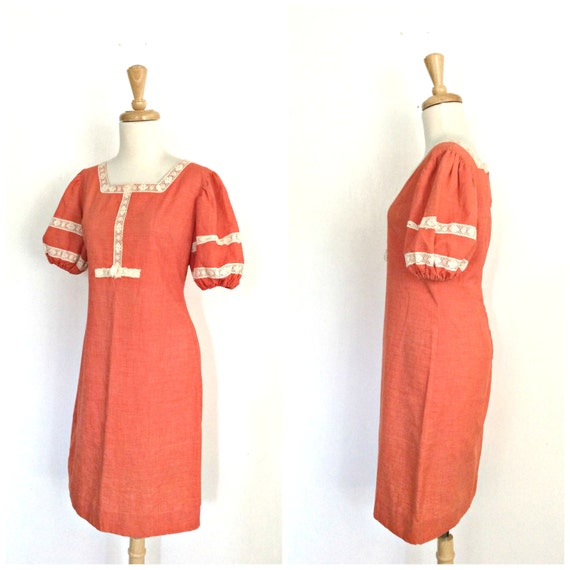 Vintage 70s Crochet Cotton Dress - boho chic - A … - image 4