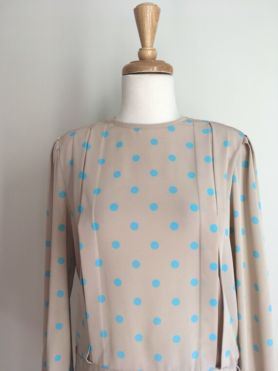 Vintage 80s Albert Nipon Polka Dot Blouse - hip t… - image 4