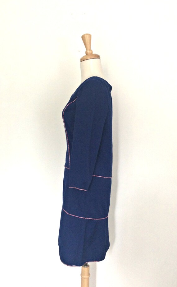 Vintage 60s Mod Dress - drop waist - preppy - lon… - image 4