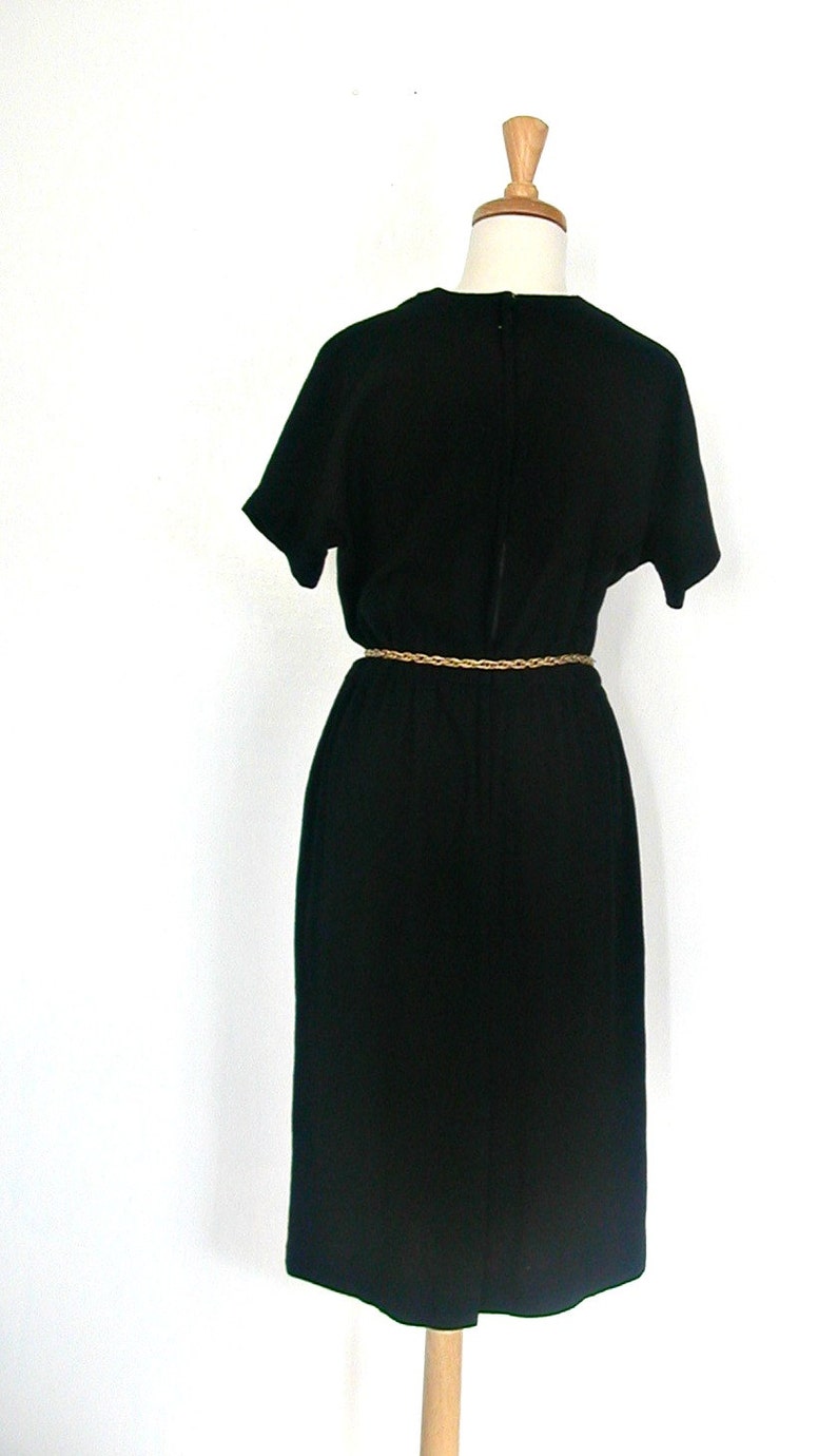 Vintage Little Black Dress 60s sheath dress LBD mad men medium image 5