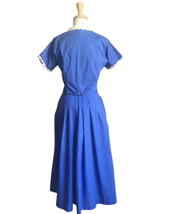 Vintage 1950s Dress - fit and flare - shirt dress… - image 7