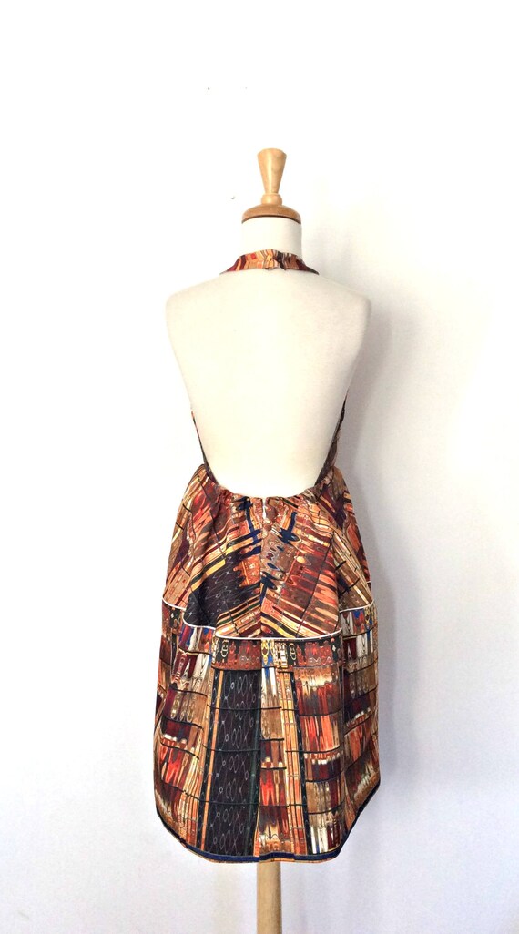 Vintage 70s Halter Dress - swing dress - backless… - image 5