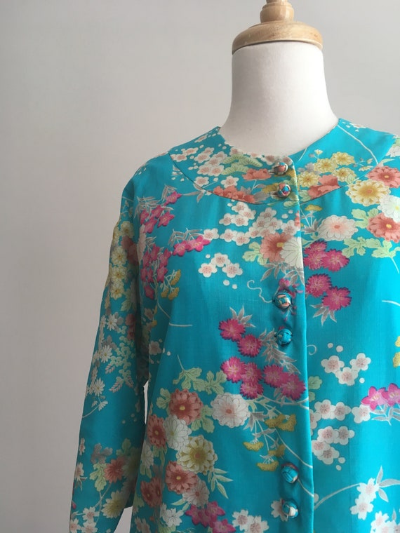 Vintage Floral House Coat - night gown - Japanese… - image 2