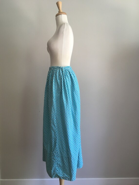 Vintage Polka Dot Maxi Skirt - elastic waist  - l… - image 5