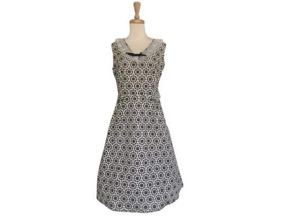 Vintage 1950s Novelty Dress - fit and flare - roc… - image 1