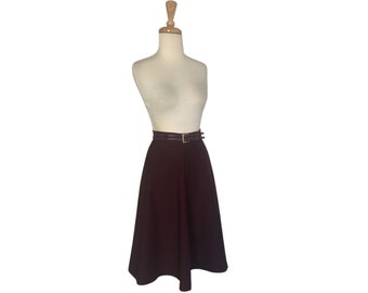 Vintage 70s Purple Skirt - aline midi - belted - Bobbie Brooks - Small