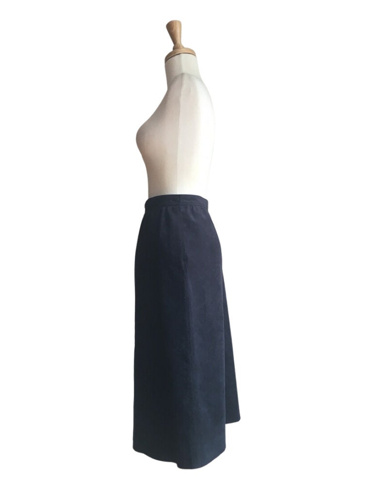 Vintage Black Suede Skirt 80s Skirt Knee Length Aline - Etsy