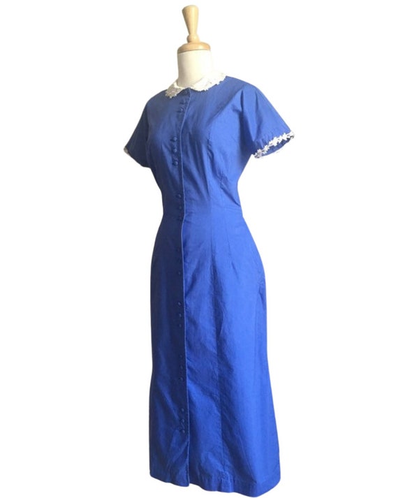 Vintage 1950s Dress - fit and flare - shirt dress… - image 5