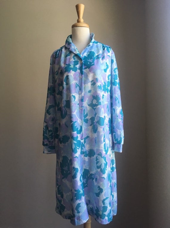 Vintage 70s Floral Dress - shirt waist - shift - … - image 2