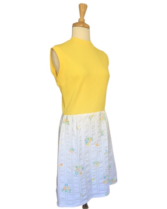 Vintage 60s Mod Mini Dress - yellow sundress - Sh… - image 3