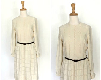 Vintage 70s Lanz Prairie Dress - shift - below the knee - Medium