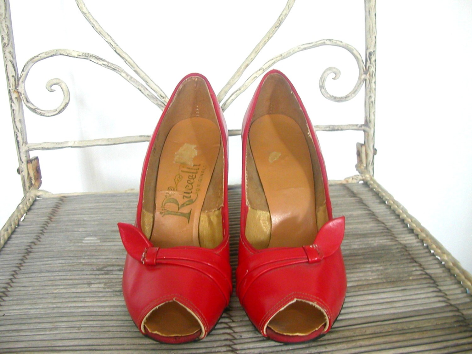 red high heels red pumps peep toe shoes Schoenen damesschoenen Pumps 5.5 Ruccelli 50s Pumps pin up shoes stilettos 