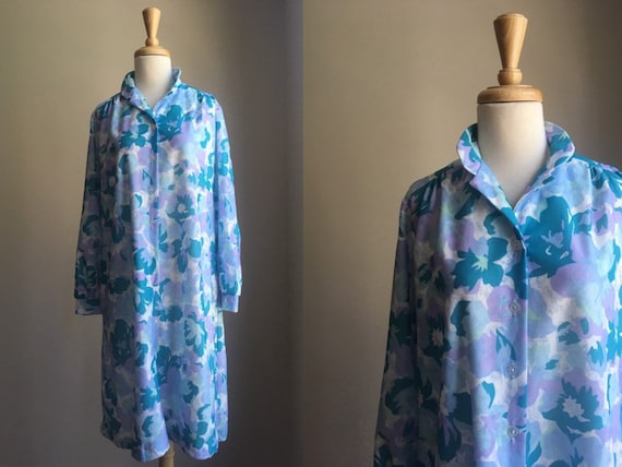 Vintage 70s Floral Dress - shirt waist - shift - … - image 1