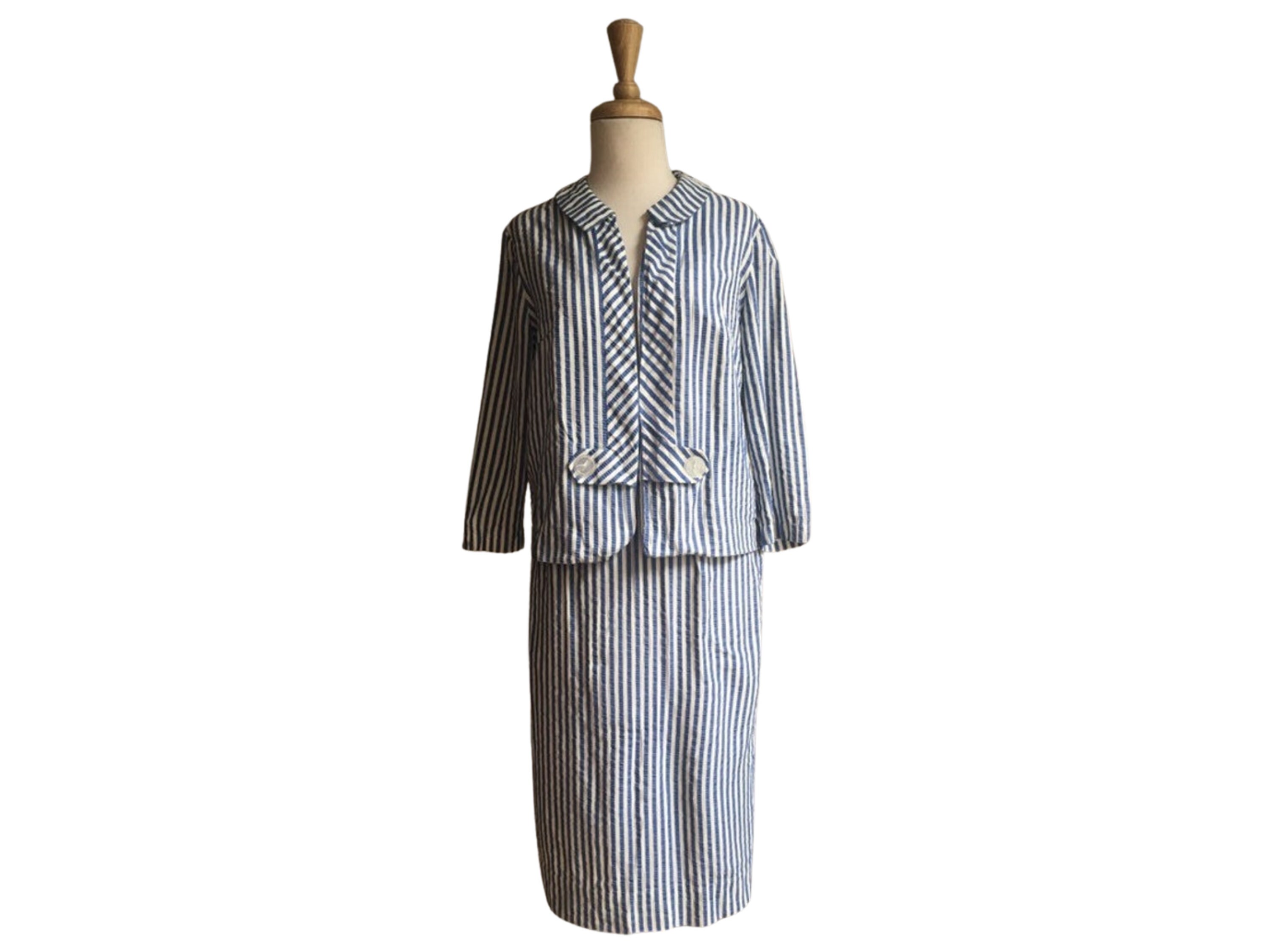 Vintage 1960s Skirt Suit Jacket and Skirt Set Seersucker - Etsy