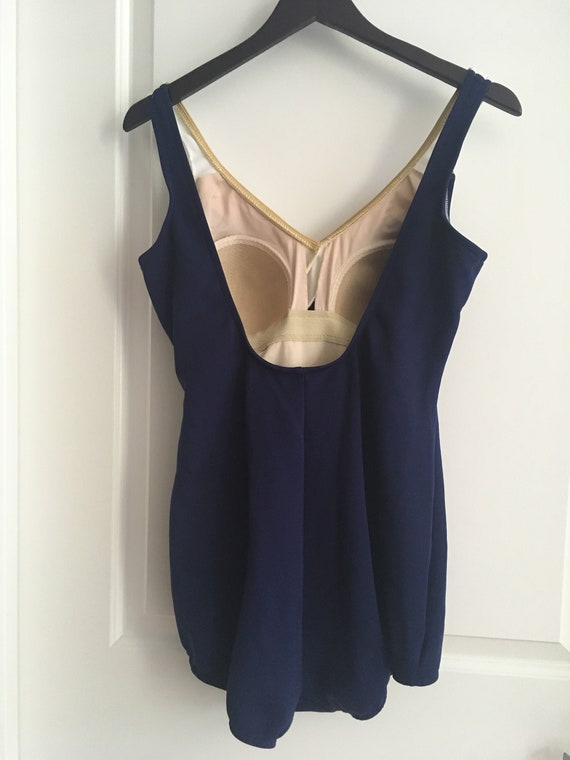 Vintage One Piece Navy Swimsuit - maillot - 70s s… - image 5