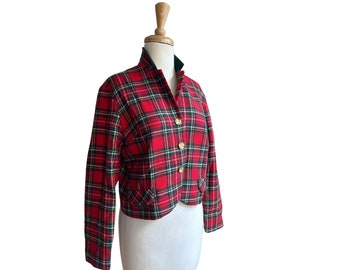 Vintage Plaid Tartan Blazer - Charm of Hollywood - jacket - S M