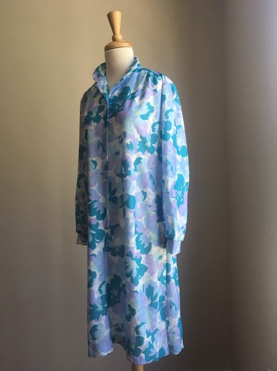 Vintage 70s Floral Dress - shirt waist - shift - … - image 6