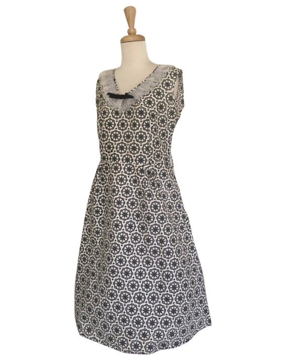 Vintage 1950s Novelty Dress - fit and flare - roc… - image 4