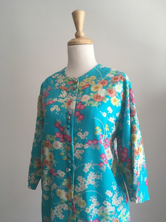 Vintage Floral House Coat - night gown - Japanese… - image 5