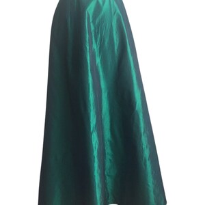 Vintage Green Satin Maxi Skirt High Waisted Aline Long - Etsy