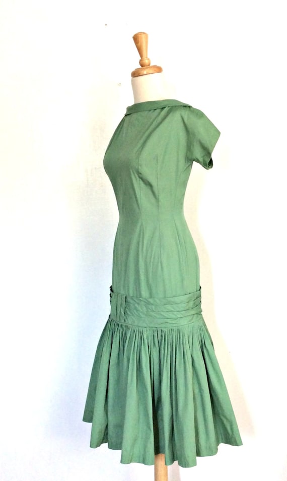 1960s Drop Waist Dress - cocktail dress - drop wa… - image 4