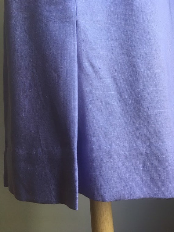 Vintage Lavender Linen Skirt - midi length - penc… - image 7
