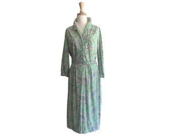 Vintage 70s Paisley Dress - shirtwaist - office dress - Pennypacker - DVF style - M - L