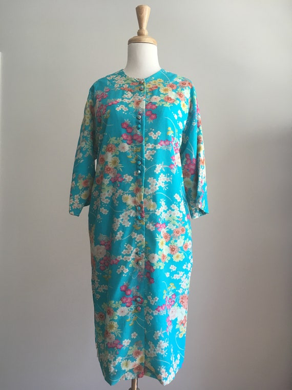 Vintage Floral House Coat - night gown - Japanese… - image 3