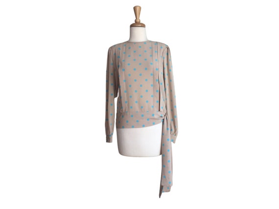 Vintage 80s Albert Nipon Polka Dot Blouse - hip t… - image 1