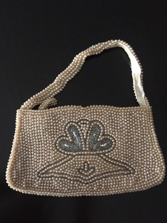 Vintage Pearl Beaded Evening Bag Handbag