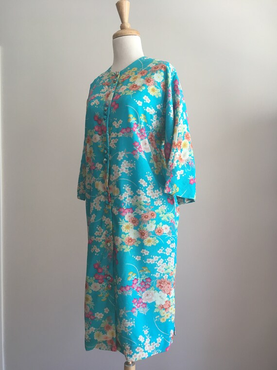 Vintage Floral House Coat - night gown - Japanese… - image 6