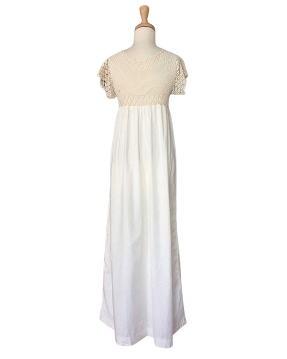 Vintage 70s Edwardian Style Crochet Maxi Dress - … - image 7