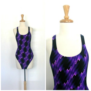 Vintage One Piece Swimsuit - Speedo swimsuit - maillot - womens swimwear - bathing suit - Small Medium