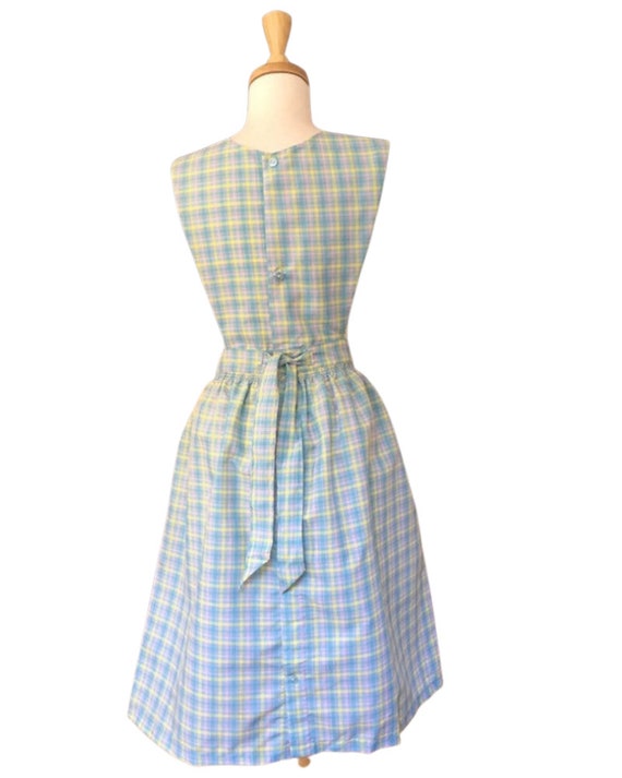 Vintage Pinafore Dress - apron dress - plaid - ju… - image 7