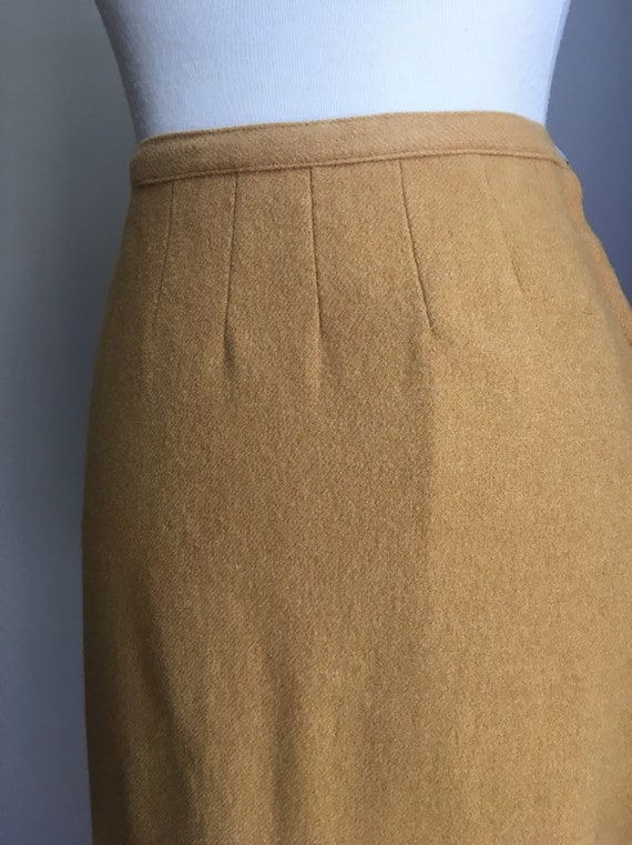 Vintage Mustard Yellow Skirt - above the knee - w… - image 8