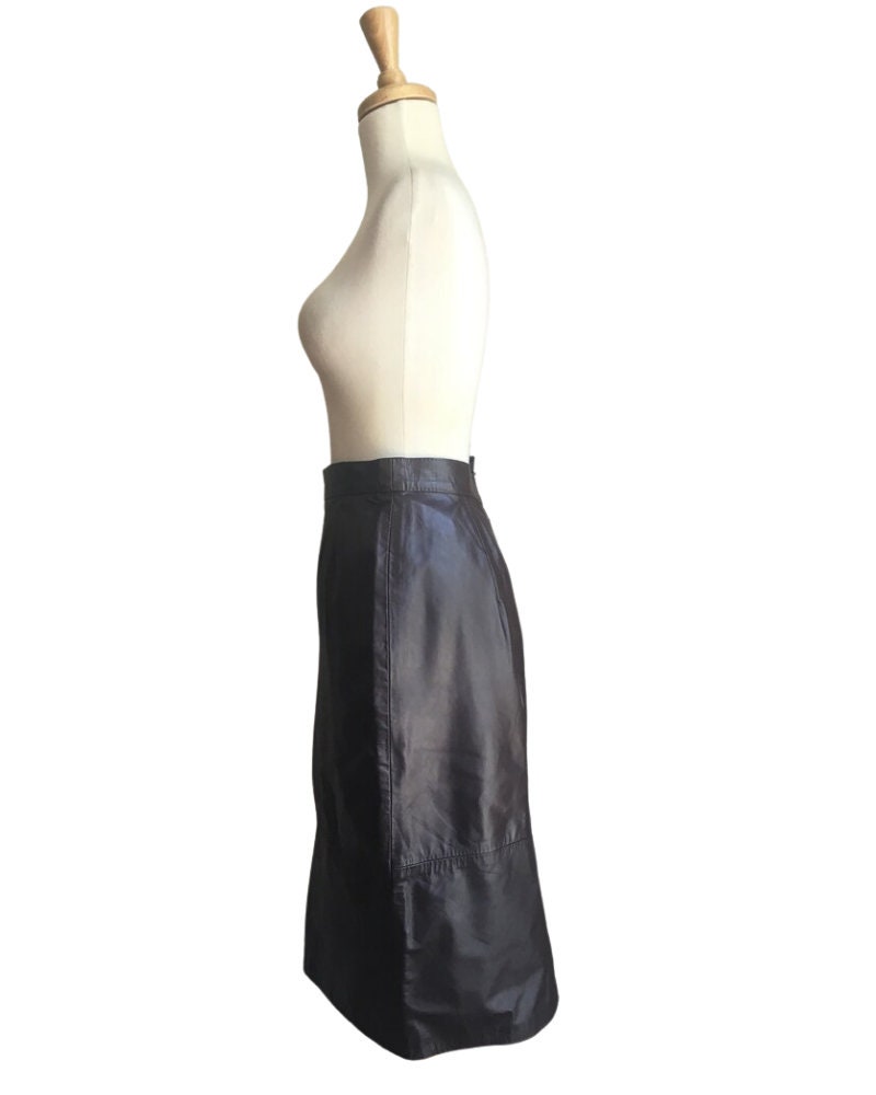 Vintage Brown Leather Skirt Pencil Skirt Below Knee - Etsy