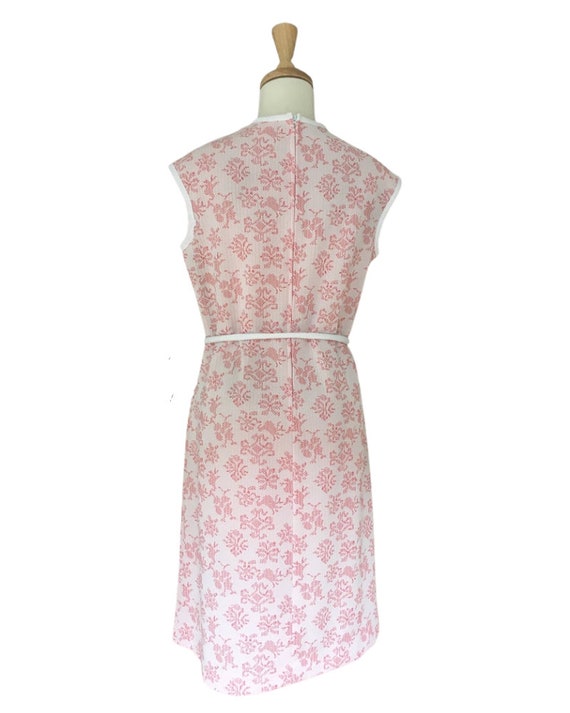 Vintage 60s Pink Novelty Shift Dress- sundress - … - image 6